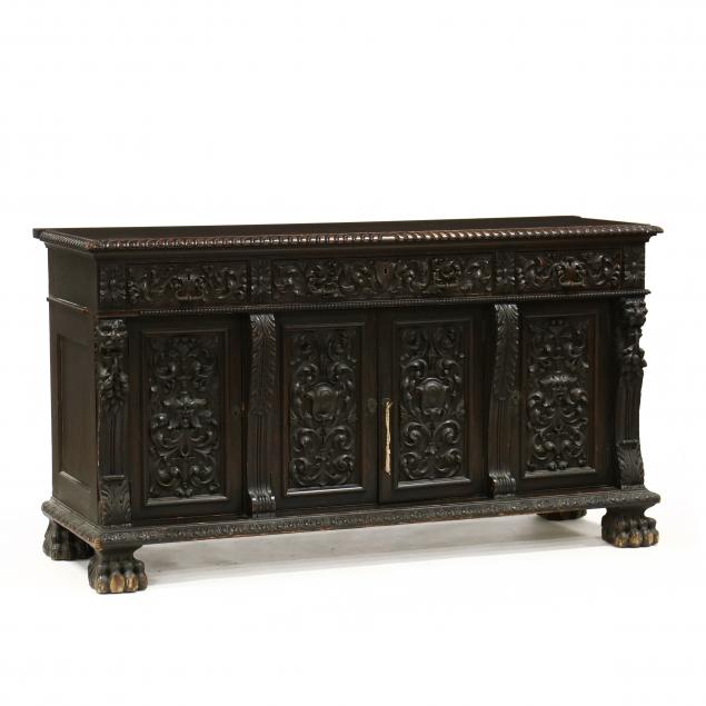 RENAISSANCE REVIVAL CARVED OAK