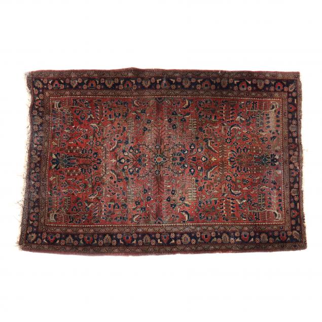 SAROUK AREA RUG Burgundy field with