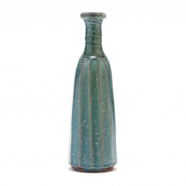 TALL PANELED BOTTLE VASE, CYNTHIA BRINGLE