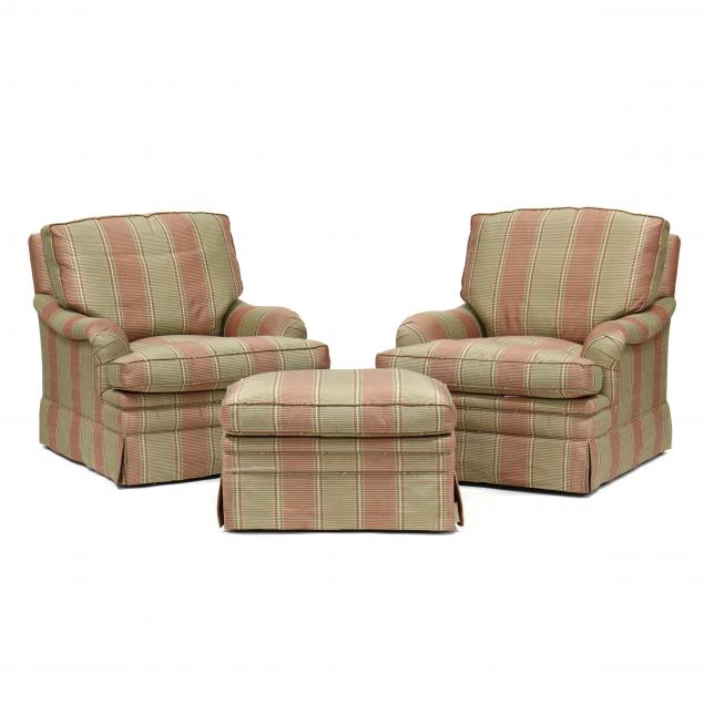 BRUNSCHWIG & FILS, PAIR OF UPHOLSTERED