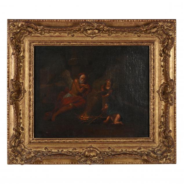 AN ANTIQUE CONTINENTAL SCHOOL PAINTING 348c15