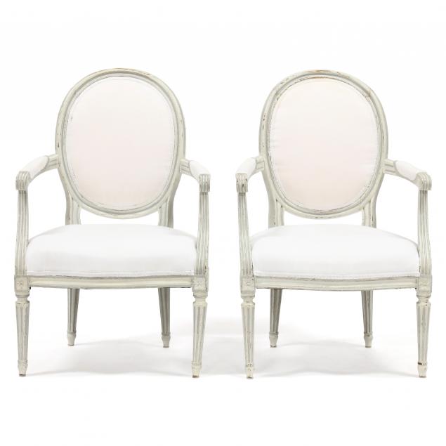 PAIR OF LOUIS XVI STYLE PAINTED 348c29