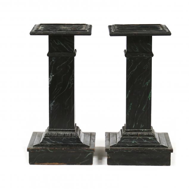PAIR OF FAUX PAINTED PEDESTALS