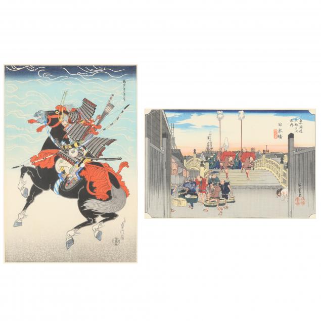 TWO JAPANESE WOODBLOCK PRINTS Includes