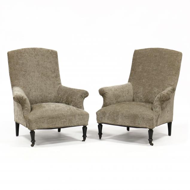 PAIR OF ENGLISH STYLE UPHOLSTERED
