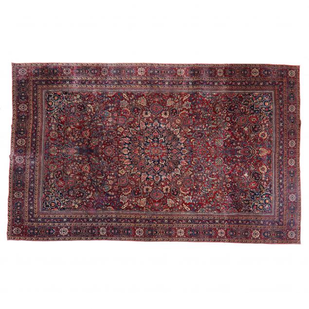 MASHAD CARPET Burgundy field with large