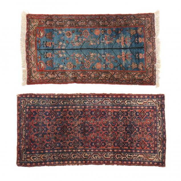 TWO ORIENTAL RUGS The first with