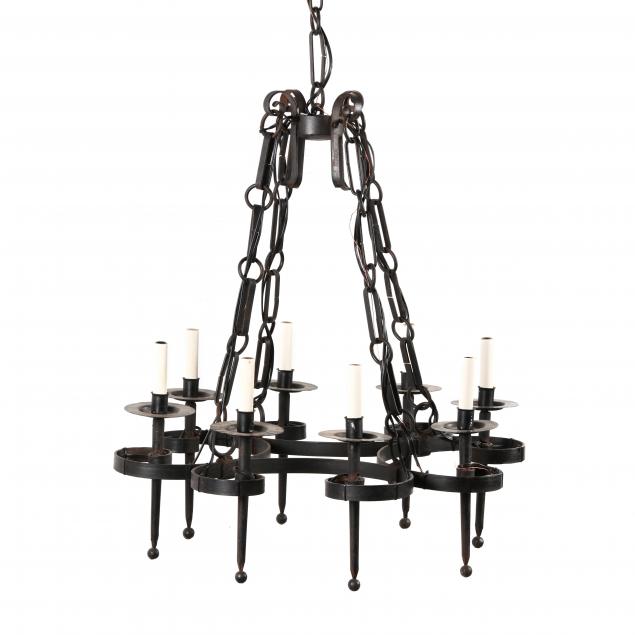 SPANISH STYLE WROUGHT IRON CHANDELIER 34b436