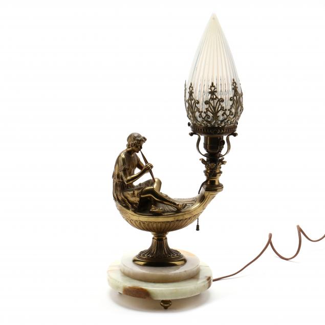 VINTAGE BRASS FIGURAL GENIE LAMP