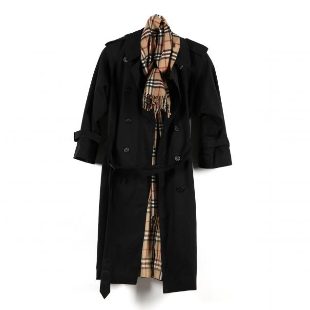 TWO BURBERRY ITEMS, A RAINCOAT