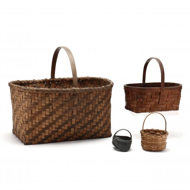 FOUR SOUTHERN BASKETS Early 20th