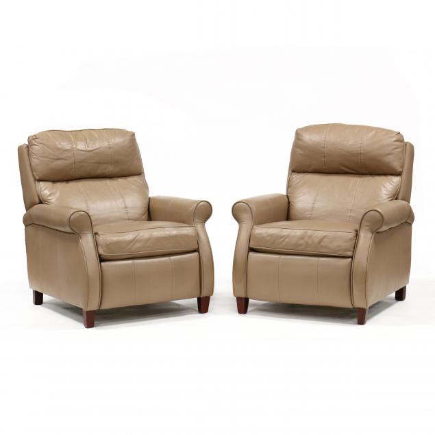COMFORT DESIGN, PAIR OF LEATHER RECLINERS