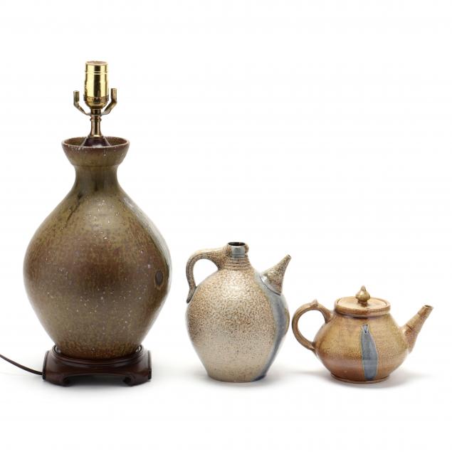 NC POTTERY, MARK HEWITT, THREE VESSELS