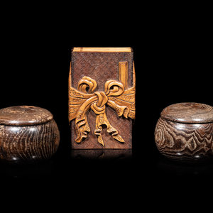 Three Chinese Carved Wood Covered