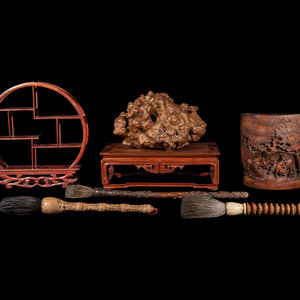 Seven Chinese Scholar's Objects
comprising