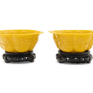 A Pair of Chinese Carved Opaque