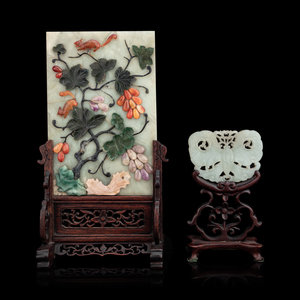 Two Chinese Jade and Hardstone 34b598