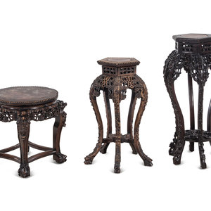 Three Chinese Carved Wood Stands


20TH