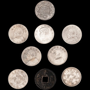 Nine Chinese Coins comprising eight 34b5c8