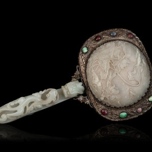 A Chinese Celadon and White Jade Mounted 34b5d1