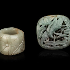 Two Chinese Celadon Jade Articles the 34b5d6