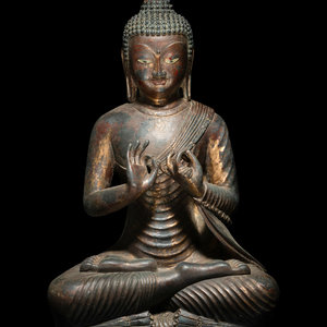 A Chinese Bronze Figure of Buddha depicted 34b5ec