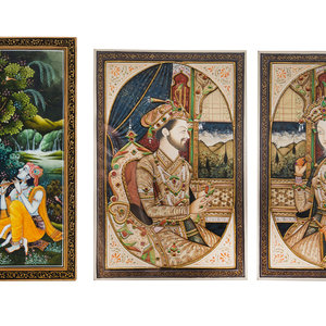 Three Indian Miniature Paintings 18TH 19TH 34b619