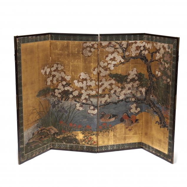 A JAPANESE FOUR PANEL SPRING AND