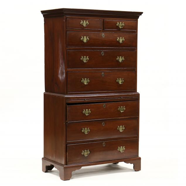 GEORGE III MAHOGANY CHEST ON CHEST 34b658