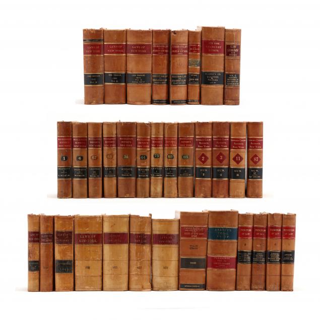 COLLECTION OF (34) LEATHER BOUND