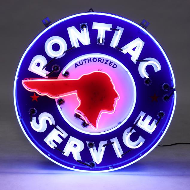 PONTIAC SERVICE NEON SIGN Mid century,