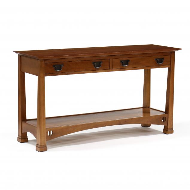 STICKLEY, MISSION CHERRY CONSOLE