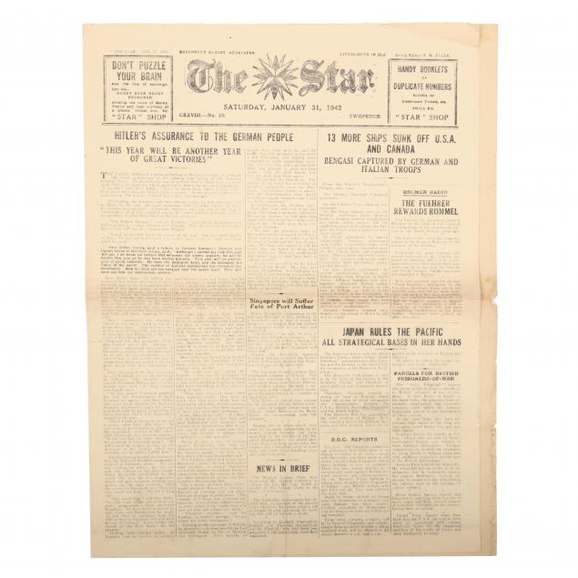 COPY OF GUERNSEYS THE STAR NEWSPAPER