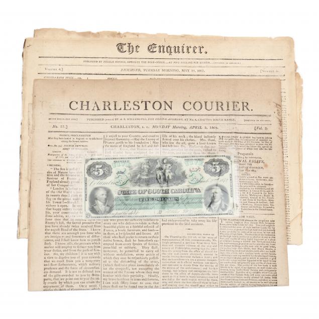 TWO EARLY SOUTHERN NEWSPAPERS AND 34b76e