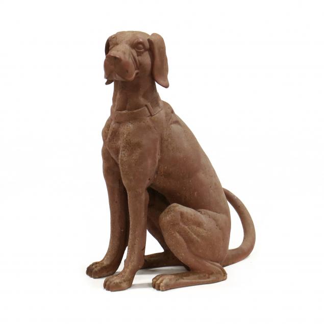 LIFE SIZE CAST IRON HOUND Late 34b78d