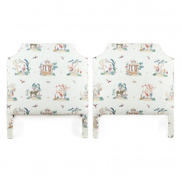 PAIR OF CHINOISERIE UPHOLSTERED