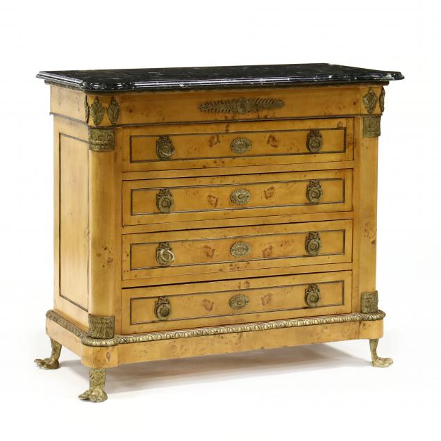 FRENCH EMPIRE STYLE MARBLE TOP