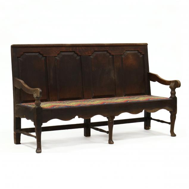 ANTIQUE GEORGE II OAK SETTLE 18th century,