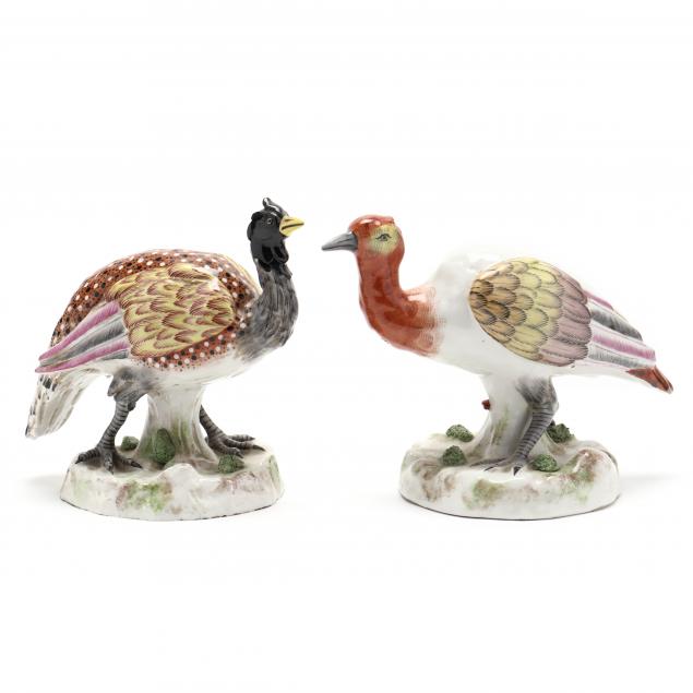 TWO FRENCH PORCELAIN BIRDS Made