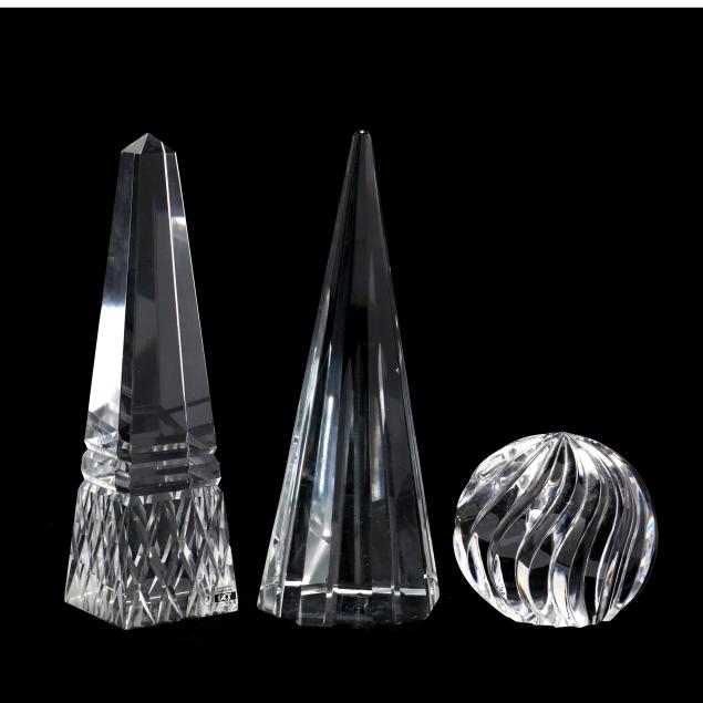 THREE CRYSTAL ACCESSORIES Including