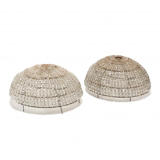 PAIR OF VINTAGE BEADED DOME CEILING