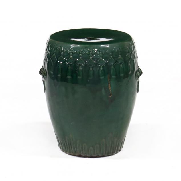 CHINESE GREEN GLAZED GARDEN STOOL