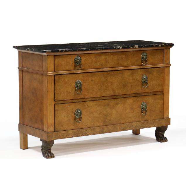 NEOCLASSICAL STYLE MARBLE TOP COMMODE