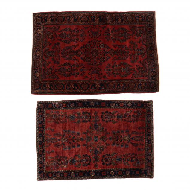 TWO SAROUK AREA RUGS Each with 34b985
