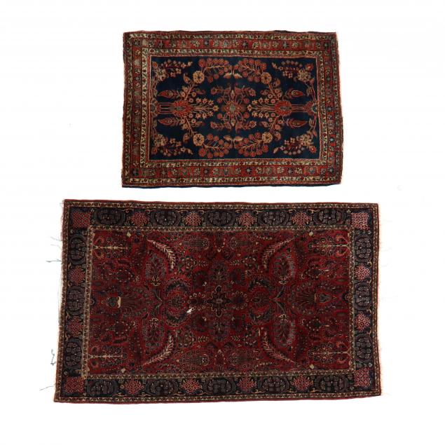 TWO SAROUK AREA RUGS The first 34b987