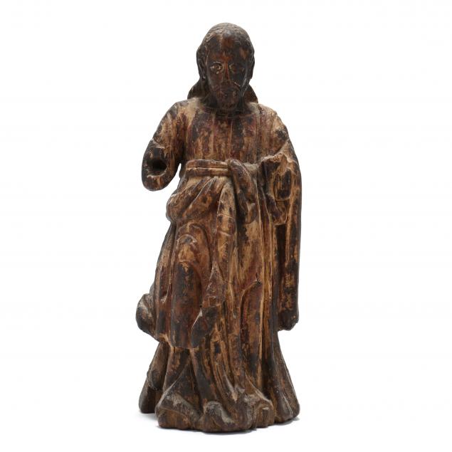 CARVED WOODEN SANTOS FIGURE 17th-19th