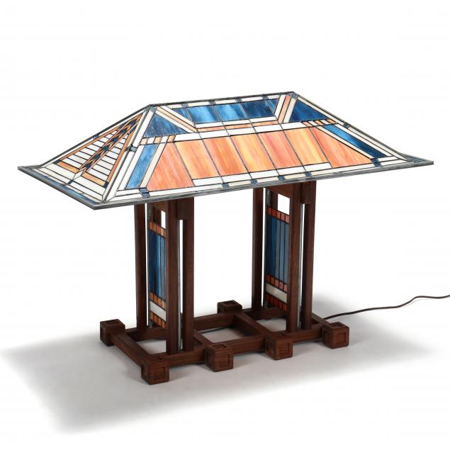 PRAIRIE STYLE STAINED GLASS TABLE
