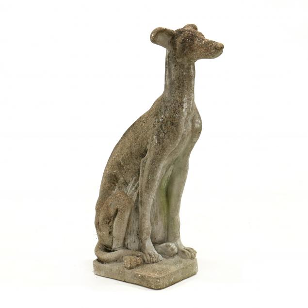 VINTAGE CAST STONE GARDEN HOUND 34ba23