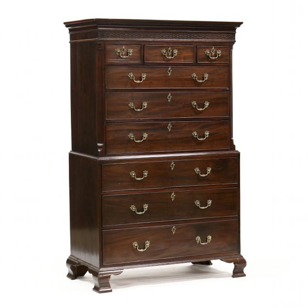 GEORGE III MAHOGANY CHEST ON CHEST 34ba4d