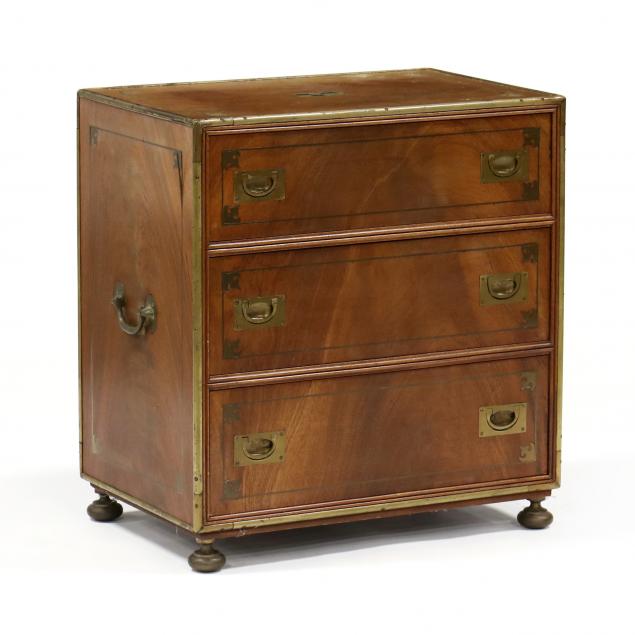 CAMPAIGN STYLE MAHOGANY AND BRASS
